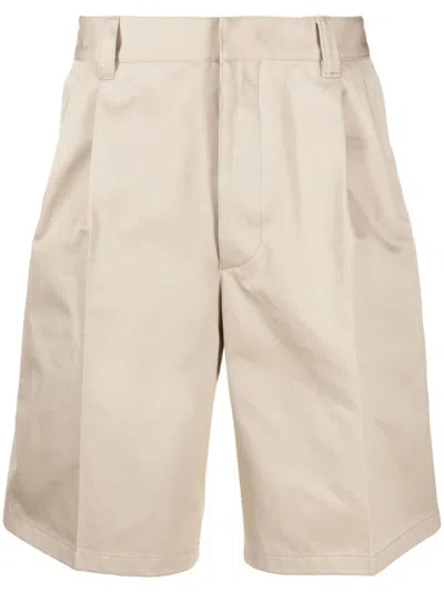 Prada Wide-leg Chino Shorts In Beige