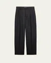 Prada Pleated Wool Drawstring Trousers In Black