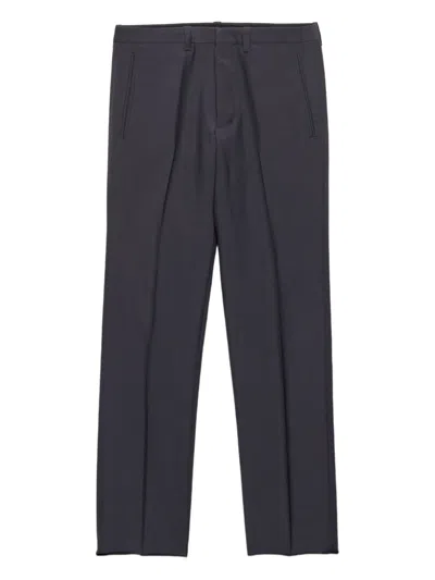 Prada Pleated Wool Trousers In Gray