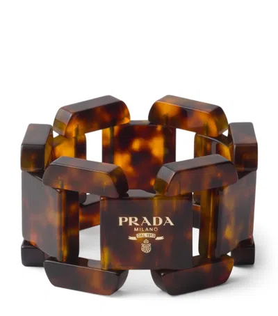 Prada Plexiglass Logo Bracelet In Neutral