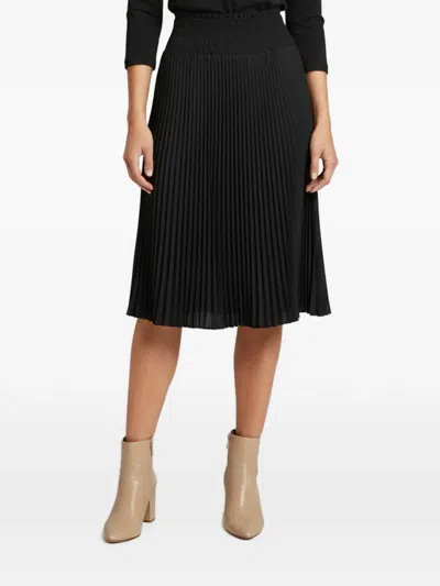 Pre-owned Prada Plissé Smocked-waist Midi Skirt In Black