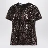 Prada Sequined Crewneck Top In Purple