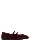 Prada Plum Suede Ballerinas