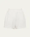 Prada Plush Elastic Waist Shorts In Naturale
