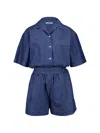 Prada Pocket Button Jumpsuit In Blue