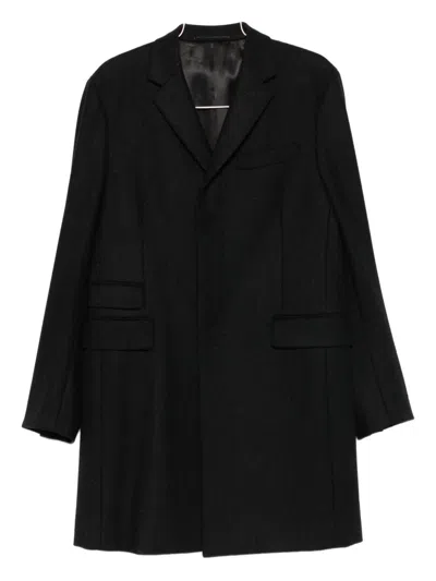 Prada Pocket Buttoned Coat In Gray