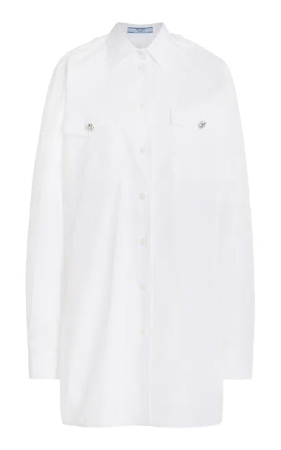PRADA PRADA POCKET-DETAILED COTTON POPLIN SHIRT