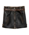 Prada Leather Mini Skirt In Black