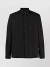 Prada Classic Cotton Poplin Slim-fit Shirt In Black