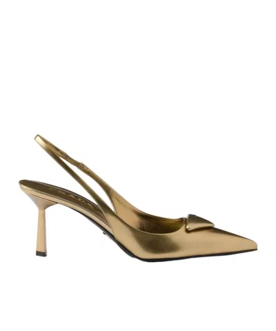Prada Pointed High-heeled Sandals In Platinum