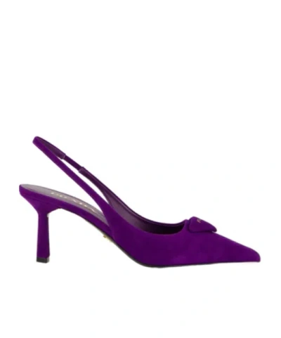 Prada Pointed High-heeled Sandals In Purple