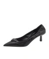 Prada Pointed Toe Kitten Heel Pumps With Ruched Detail In Black