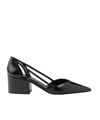 Prada Leather Cutout Block-heel Pumps In Animal Print