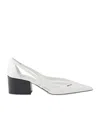 Prada 55 Leather Pumps In White