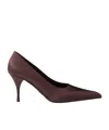 Prada Pointed High Heels In Wine Red