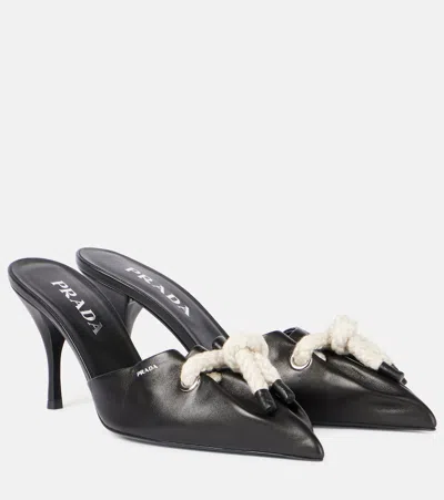 Prada Pointed Leather Mules