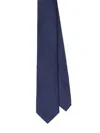 Prada Navy Blue Logo Embroidery Tie In Blue