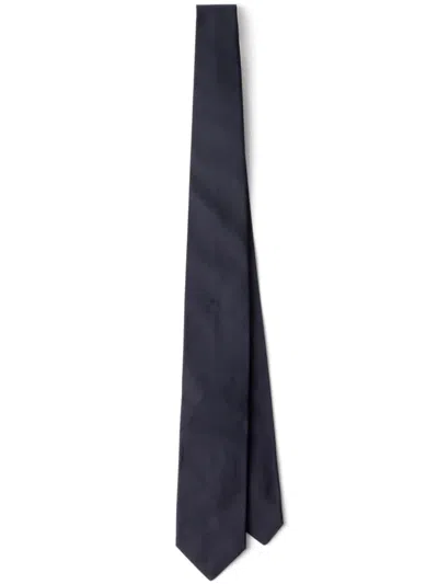 Prada Pointed-tip Silk Tie In Blue