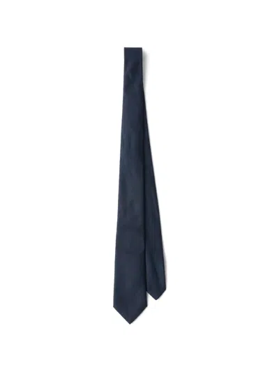 Prada Pointed-tip Tie In Blue