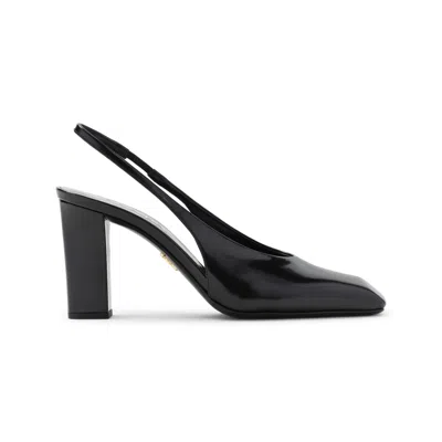 PRADA PRADA POINTED TOE BLACK CALF LEATHER PUMPS