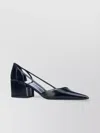 Prada Pointed Toe Block Heel Strappy Pumps