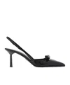 Prada 80 Patent Leather Slingback Pumps In Black