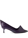 Prada Scarpe Con Tacco In Pelle Viola Donna In Gray