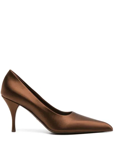 PRADA PRADA POINTED-TOE SATIN PUMPS