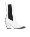Prada White Leather Ankle Boots In White