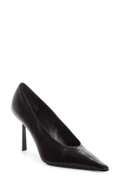 Prada Pointed Toe Stiletto Pump In Black