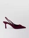 Prada Pointed Toe Suede Slingback Pumps In Burgundy