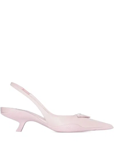 Pre-owned Prada Pointed-tone Slingback Pumps In Pink