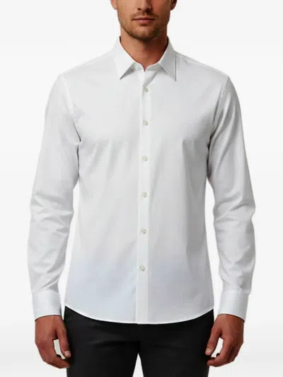 Pre-owned Prada Pointed-collar Long-sleeve Shirt In White