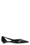 Prada Pointed-toe Calf Leather Flat In Black
