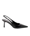 Prada Leather Pumps Slingback Pointed Toe Stiletto In Black