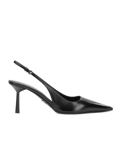 Prada Pointed-toe High-heeled Sandals In Black