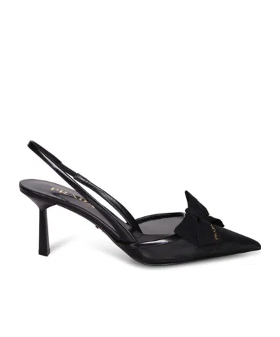 Prada Pointed-toe High-heeled Sandals In Black