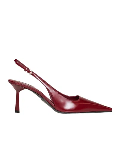 Prada Pointed-toe High-heeled Sandals In Red