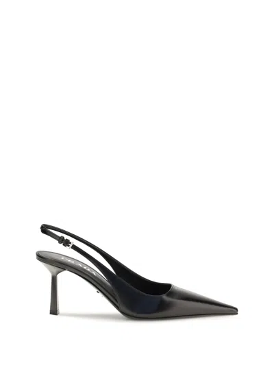 Prada Pointed-toe Leather Slingback Slingback Pump In Nero