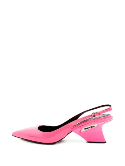 Pre-owned Prada Pointed-toe Slingback Pumps In Pink