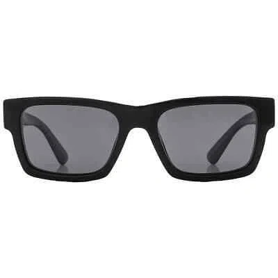 Pre-owned Prada Polarized Black Rectangular Men's Sunglasses Pr 25zs 1ab08g 53