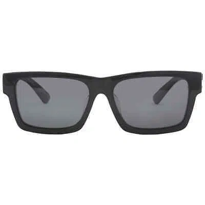 Pre-owned Prada Polarized Black Rectangular Men's Sunglasses Pr 25zsf 1ab08g 56