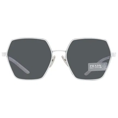Prada Polarized Dark Gray Square Ladies Sunglasses Pr 56ys 4615z1 58 In Metallic