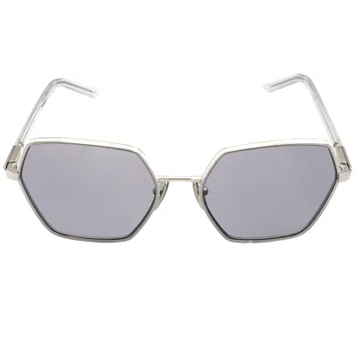 Prada Polarized Dark Grey Square Ladies Sunglasses Pr 55ys 4615z1 57 In Metallic