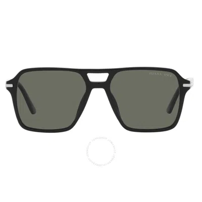 PRADA PRADA POLARIZED GREEN NAVIGATOR MEN'S SUNGLASSES PR 20YS 1AB03R 55