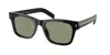 Prada 51mm Polarized Rectangular Sunglasses In Black