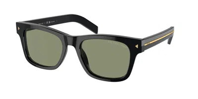 PRADA PRADA POLARIZED GREEN SQUARE MEN'S SUNGLASSES PR A17S 16K20G 54
