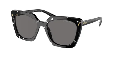 Prada Polarized Grey Butterfly Ladies Sunglasses Pr 23zs 15s5z1 54 In Black