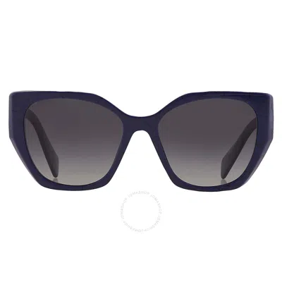 Prada Polarized Grey Gradient Cat Eye Ladies Sunglasses Pr 19zs 18d5w1 55 In Black