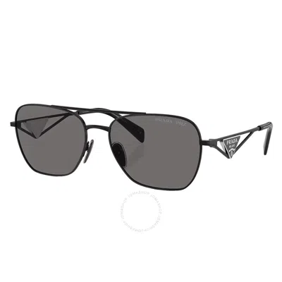 Prada Symbole Round Women's Polarized Sunglasses, Pr A50s In Metal Black